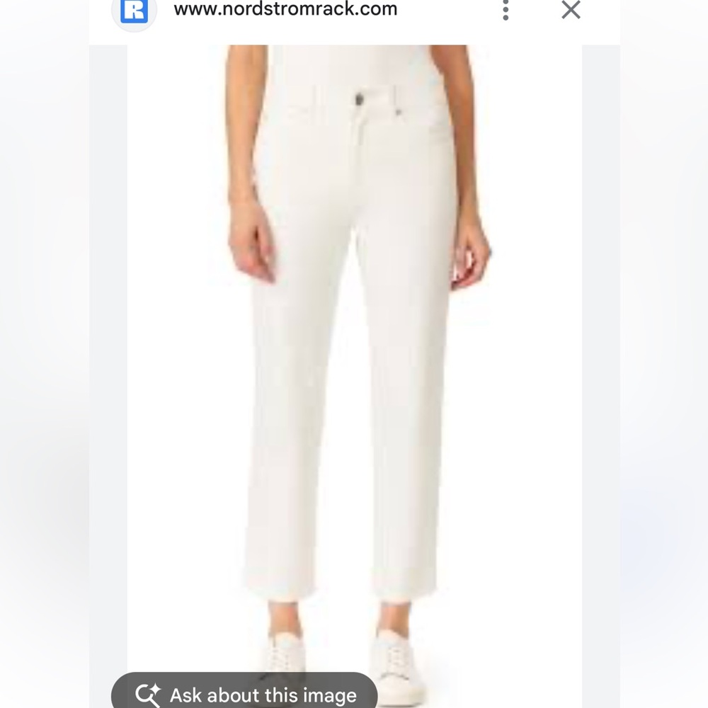 Curve Appeal Cropped High-Rise Straight-Leg Pants in Off-White | Size 12/31